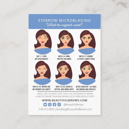 Microblading Aftercare Instructions  Appointment  Business Card