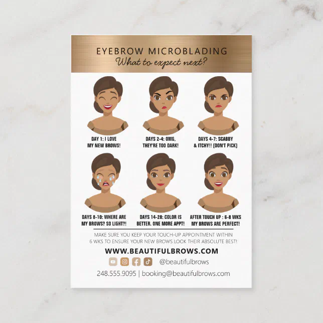 Microblading Aftercare Instructions & Appointment Business Card | Zazzle