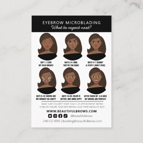 Microblading Aftercare Instructions  Appointment  Business Card