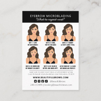 Microblading Aftercare Instructions & Appointment Business Card
