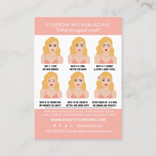 Microblading Aftercare Instructions  Appointment  Business Card