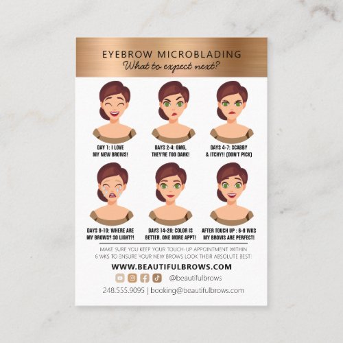 Microblading Aftercare Instructions  Appointment Business Card
