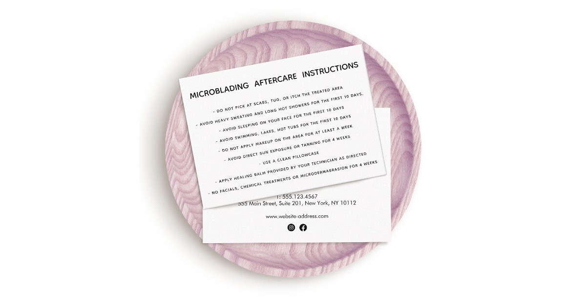 Microblading Aftercare Instructions Business Card | Zazzle