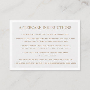 Microblading Aftercare Instructions Gray  Business Card