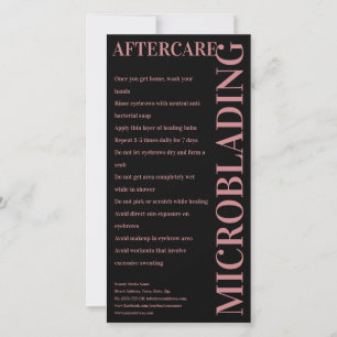 Microblading Aftercare Rose Text_Example Thank You Card
