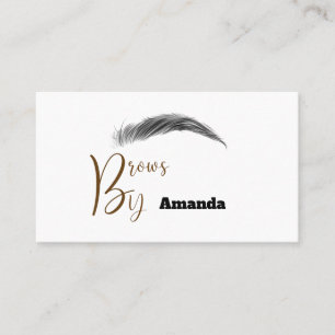 Microblading artist in brown color business card