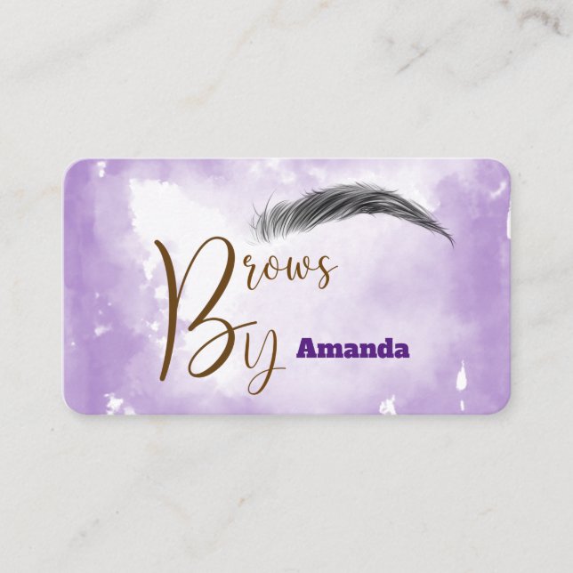 Microblading artist in brown color business card (Front)
