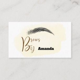 Microblading artist in brown color business card