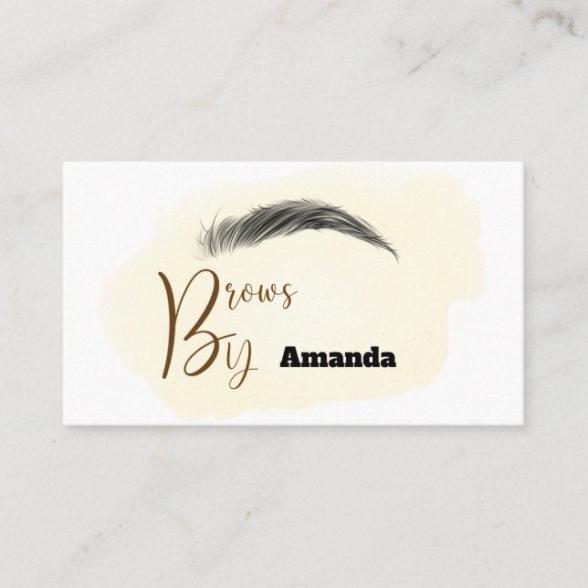Microblading artist in brown color business card (Front)