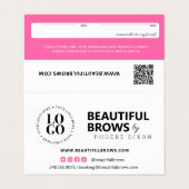 Microblading Brow Aftercare Appointment Reminder B Business Card (Outside Unfolded)