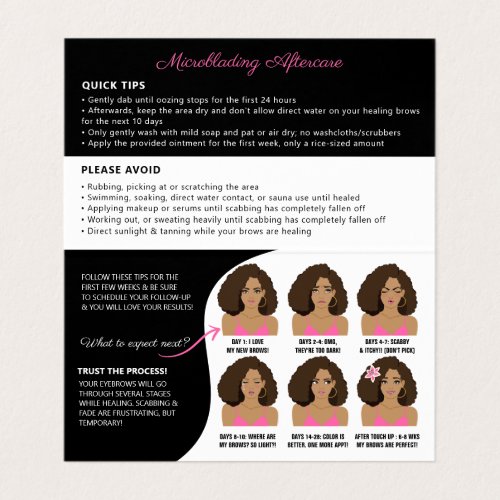 Microblading Brow Aftercare Appointment Reminder B Business Card