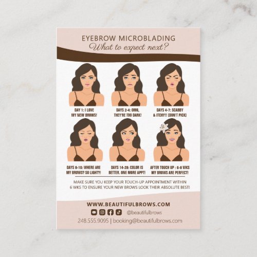 Microblading Brow Aftercare Appointment Reminder Enclosure Card