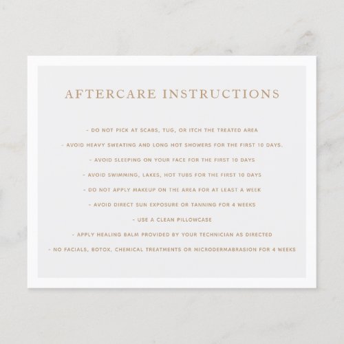 Microblading Brow Aftercare Instructions Gray 