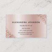 Microblading Eyebrows Brows Glitter Rose Gold Pink Business Card (Back)