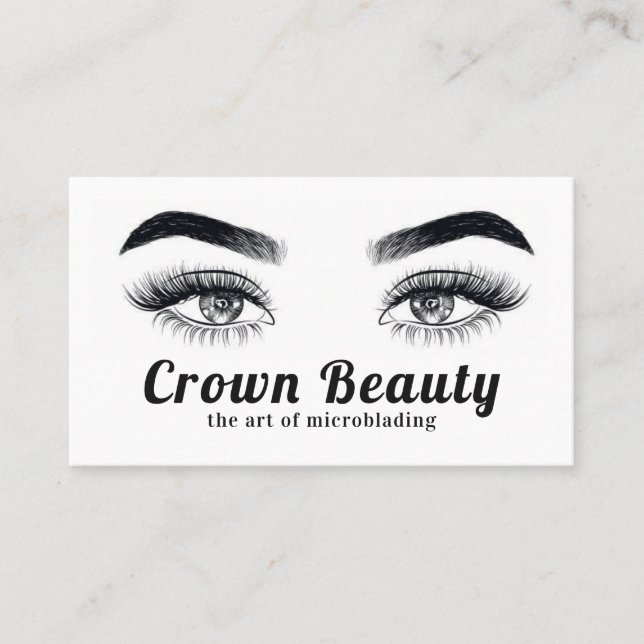 Microblading Eyebrows & Eyelashes Salon Business Card (Front)