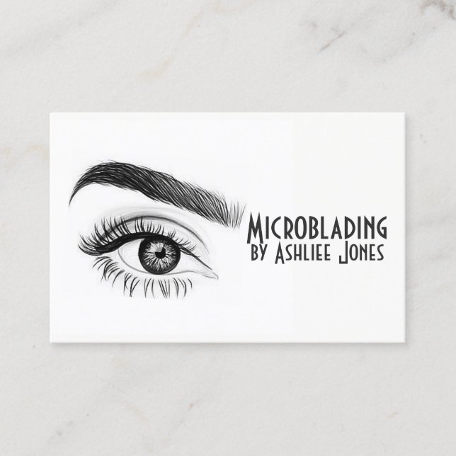 Microblading Eyebrows & Lashes Salon Business Card (Front)