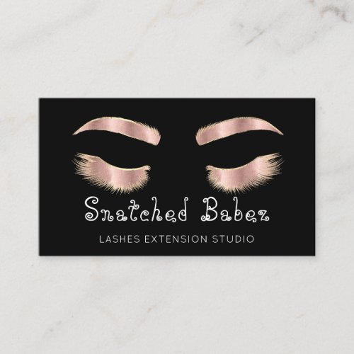  Microblading Makeup Eyelash Black Rose Blush Business Card