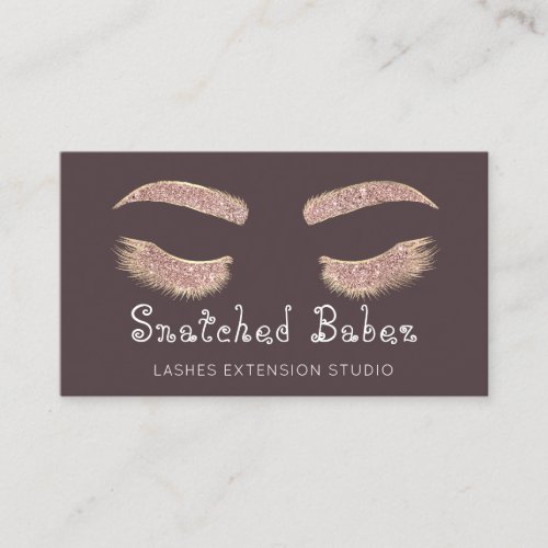  Microblading Makeup Eyelash Rose Glitter Business Card