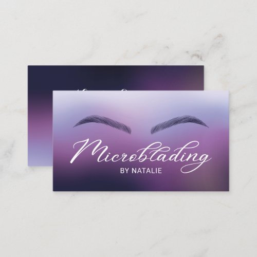Microblading Purple Ombre Typography Beauty Salon Business Card