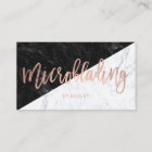 Microblading rose gold typography block marble