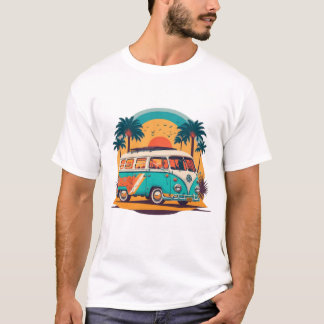 Microbus Miami street palms in the back T-Shirt