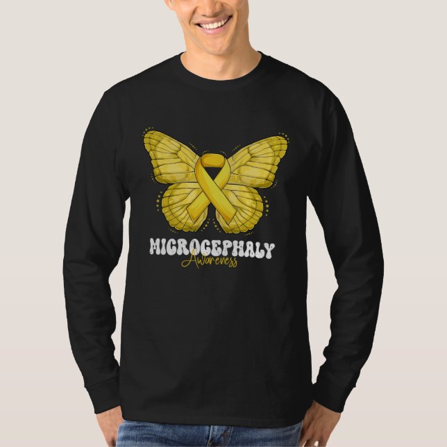 Microcephaly Awareness Month Yellow Ribbon Butterf T-Shirt (Front)