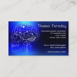 microchip circuits brain technology business card