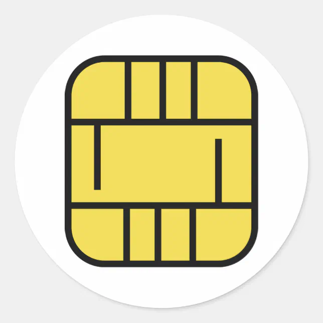microchip credit card classic round sticker | Zazzle