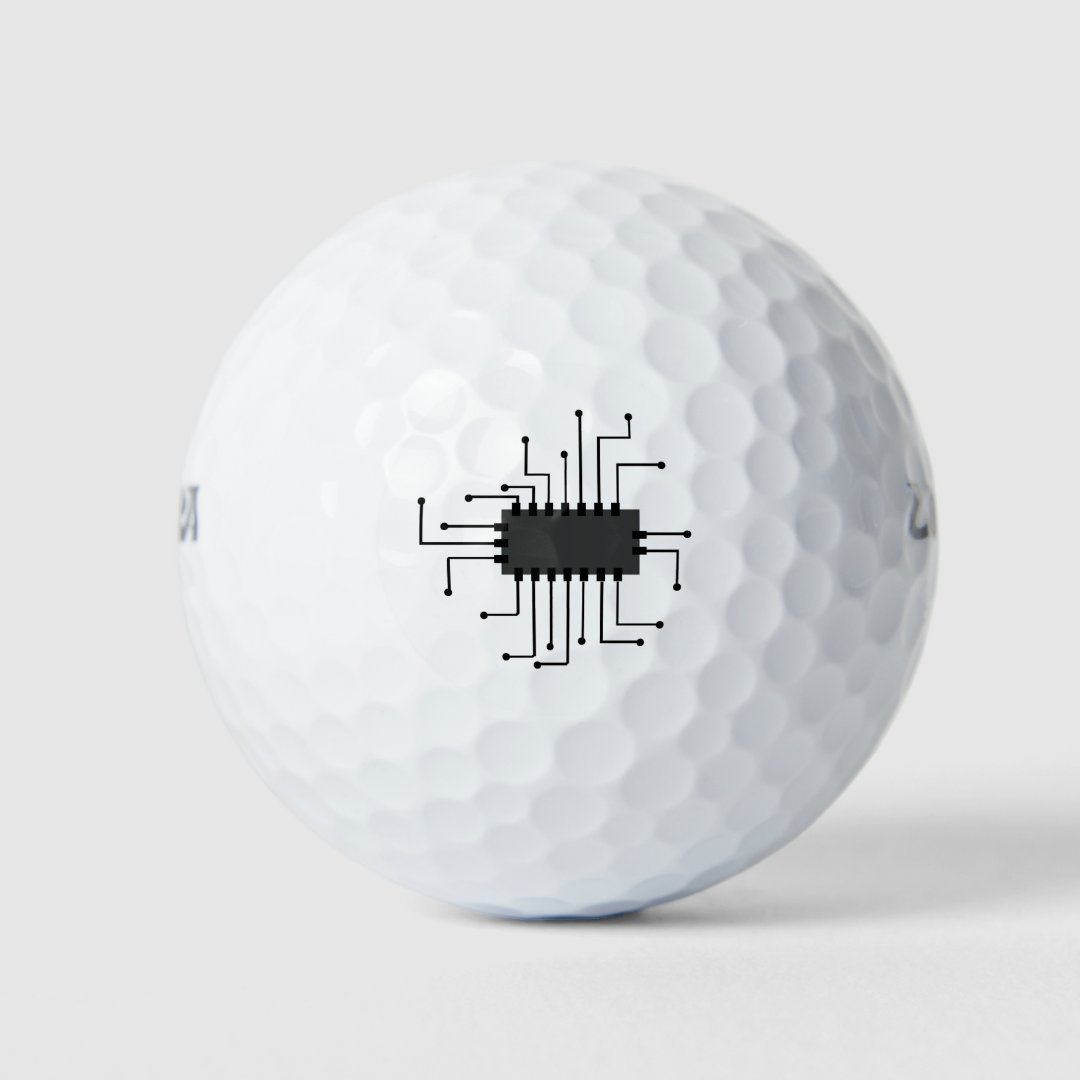 Microchip Geek Golf Balls Zazzle