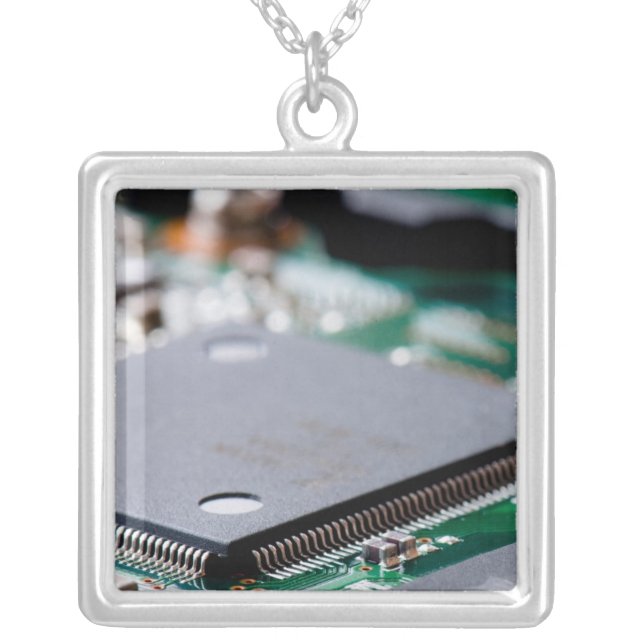 Microchip Silver Plated Necklace (Front)