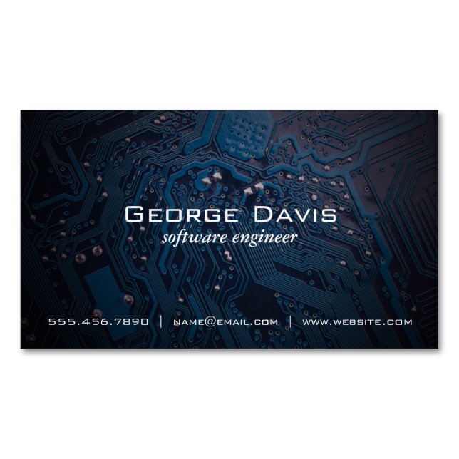 Microchip | Software Engineer Business Card Magnet (Front)