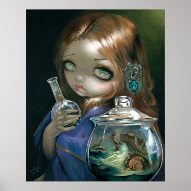Microcosm:  Sea Monsters ART PRINT pop surrealism (Front)