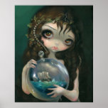 Microcosm: Seascape ART PRINT Pop Surrealism<br><div class="desc">"Microcosm: Seascape" is the third painting in my Microcosms series - delving into the theme of Alchemical microcosms - miniature life and worlds created in glass jars or beakers. This installment features a beautiful girl painted in a very classical style, holding an aerated glass orb containing a miniature seascape, complete...</div>