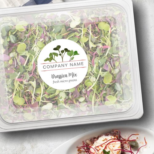 Microgreen Food Labels Customise Your Name Classic Round Sticker