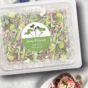 Microgreen Grower Food Label, Customisable Classic Round Sticker