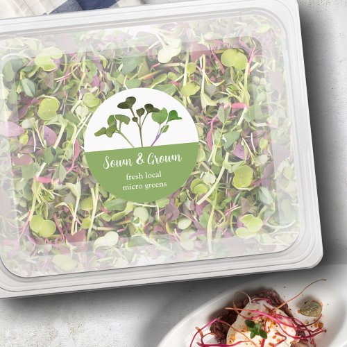 Microgreen Grower Food Label Customisable Classic Round Sticker