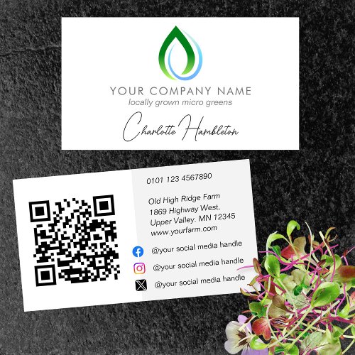 Microgreen Grower QR  Contact Details  Business Card