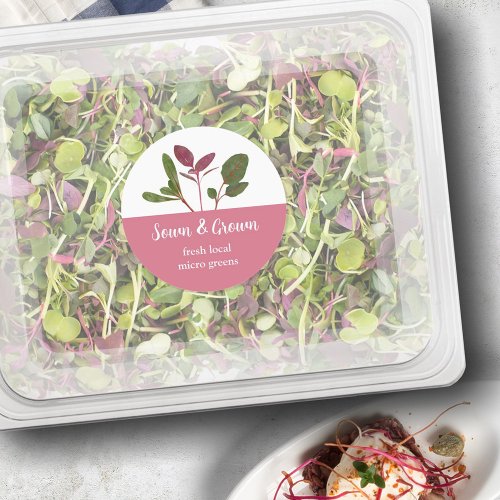 Microgreen Supplier Food Label Customisable Classic Round Sticker