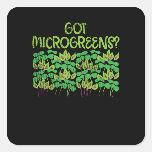Microgreens Gardening Square Sticker (Front)