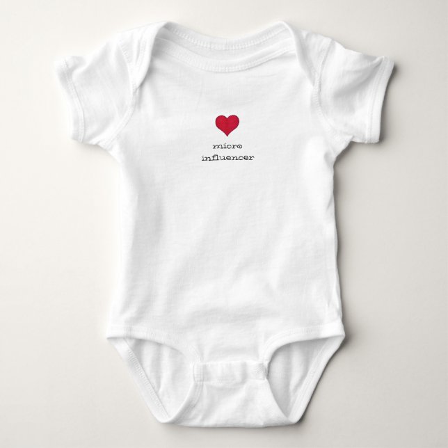MicroInfluencer Baby Body Suit Red Heart Baby Bodysuit (Front)