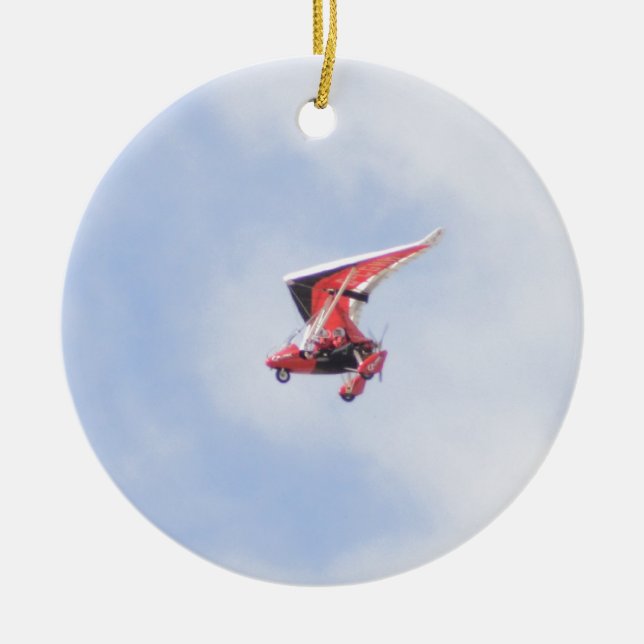 Microlight Airplane Ceramic Ornament (Front)