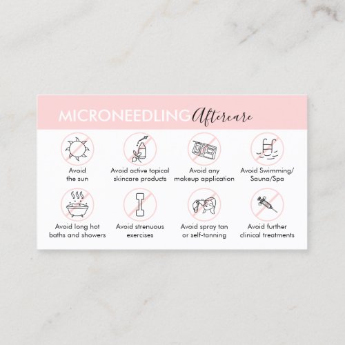 Microneedling Aftercare Post Instruction Business Card