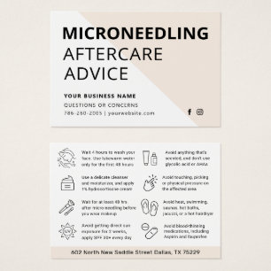 Microneedling Collagen Induction Aftercare Card