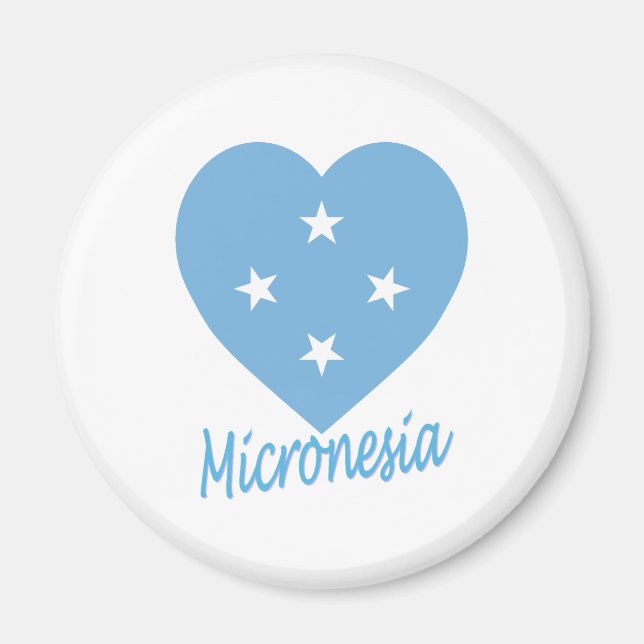 Micronesia Flag Heart Magnet (Front)