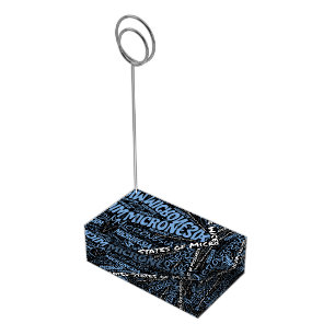 Micronesia Flag Word Cloud Place Card Holder