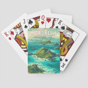 Micronesia Illustration Travel Art Vintage Poker Cards