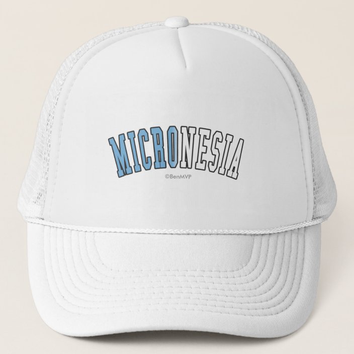Micronesia in National Flag Colors Hat