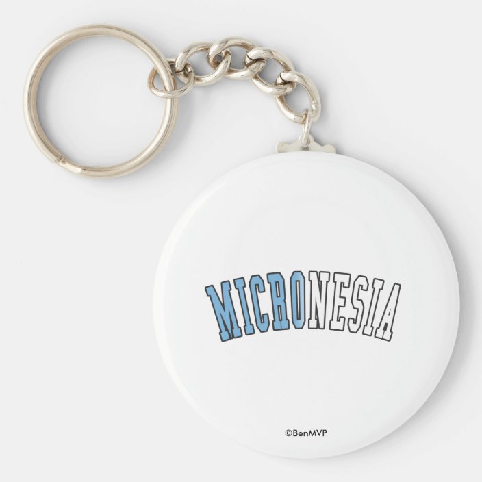 Micronesia in National Flag Colors Key Chain