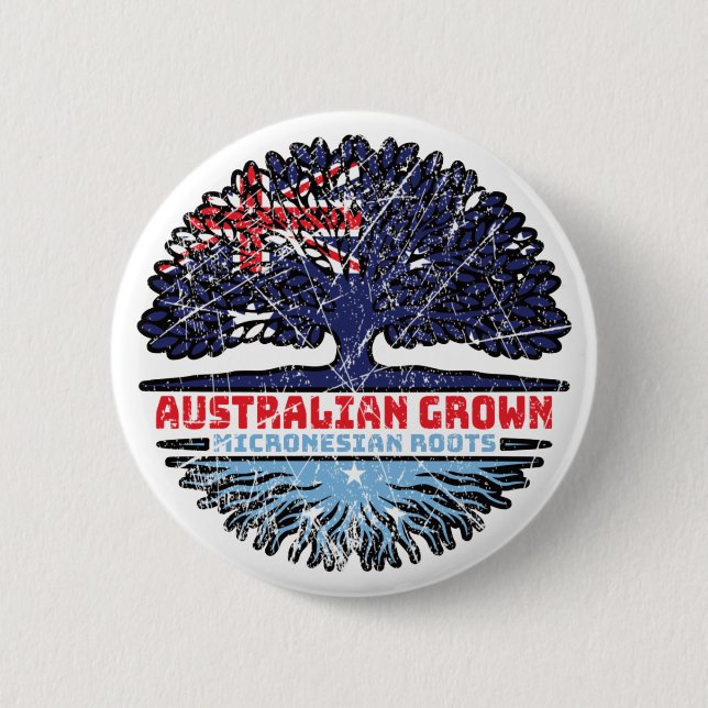 Micronesia Micronesian Australian Australia Tree Button (Front)