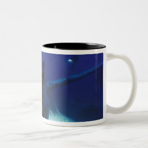 Micronesia, Palau, World Heritage Site. Divers Two-Tone Coffee Mug